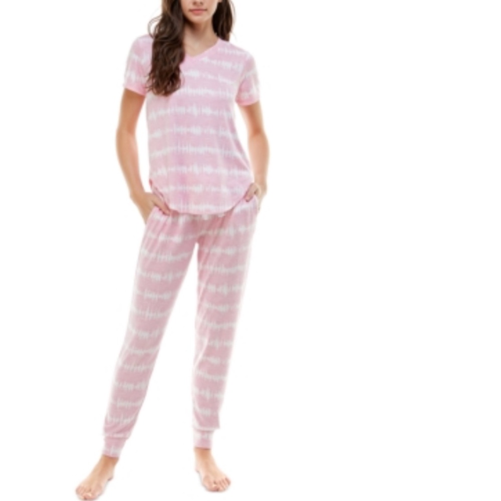 Roudelain V-Neck T-Shirt & Jogger Pants Pajama Set NWT